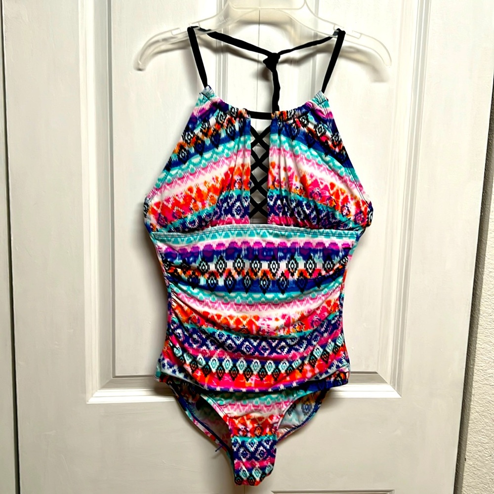 a.n.a Colorful Aztec Print One Piece Bathing Suit Size 6